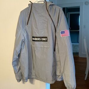 Members Only Space Suit Silver Reflective Pullover